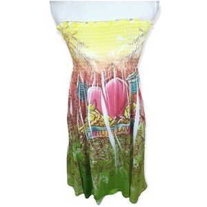 OCEAN BREEZE TRUE LOVE TUBETOP SUN DRESS STRAPLESS TROPICAL SZ.XS/S EUC